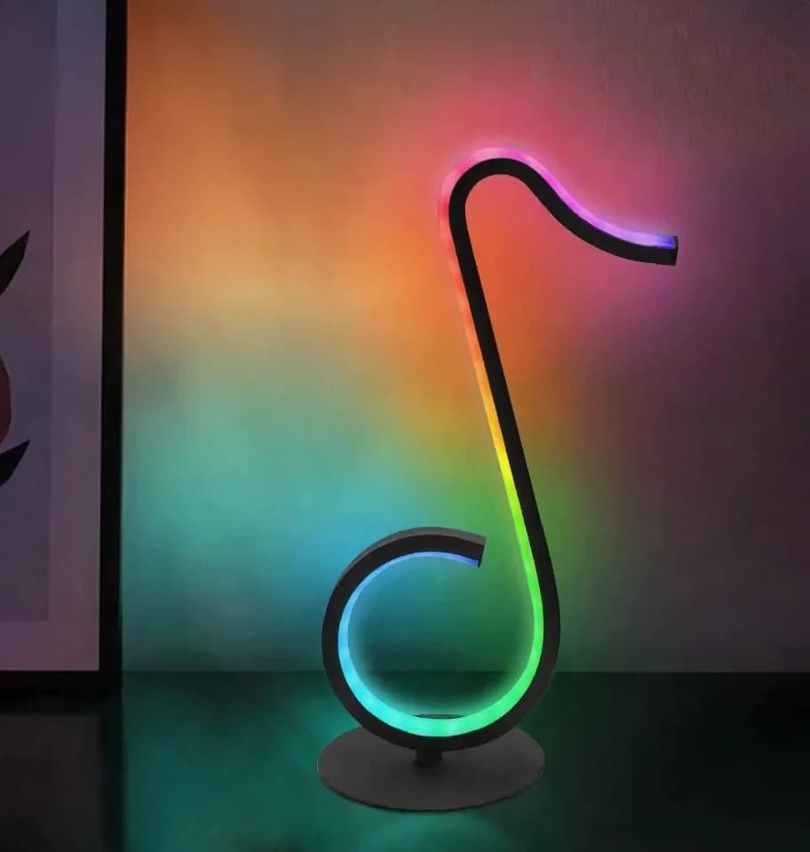 RGB zenei hangjegy hangulatvilágítás USB-asztali lámpa távirányítóval