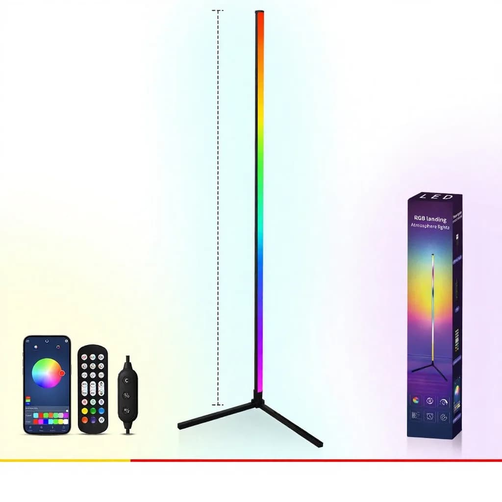 RGB állólámpa zene szinkronnal, távirányítós és applikációs vezérléssel