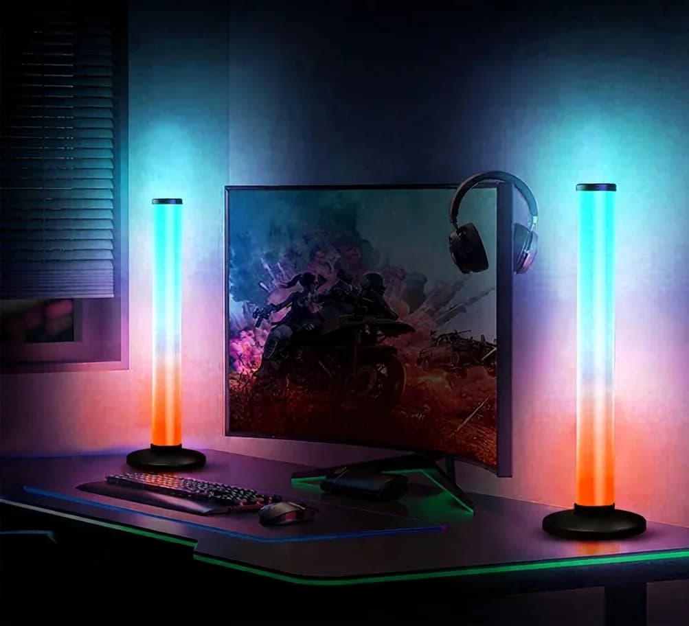 360 fokos RGB hangreaktív asztali lámpa applikáció és távirányító vezérléssel