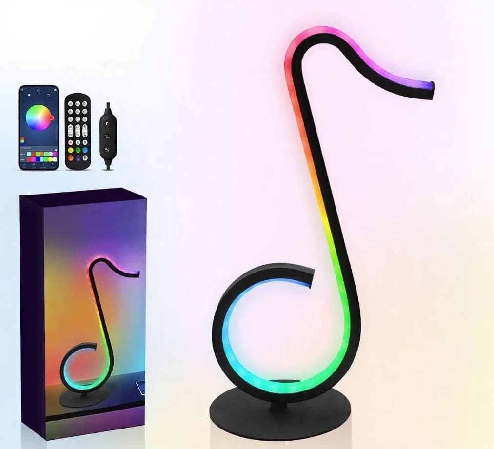 RGB zenei hangjegy hangulatvilágítás USB-asztali lámpa távirányítóval