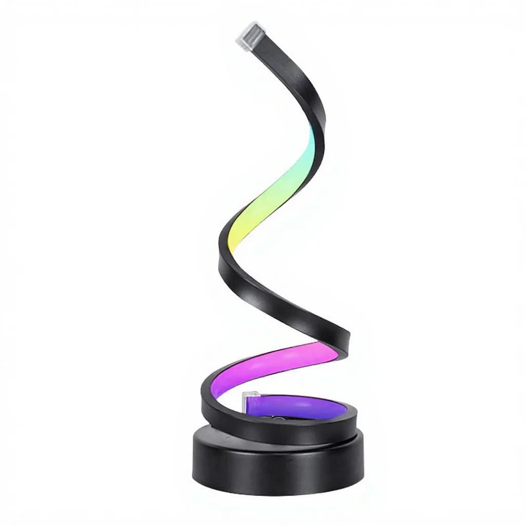 Spirál alakú RGB hangulatlámpa hangreaktív fénnyel és app vezérléssel