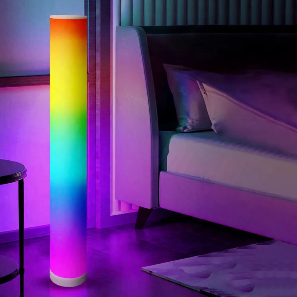 RGB hengeres állólámpa zenei szinkronnal és távirányítóval