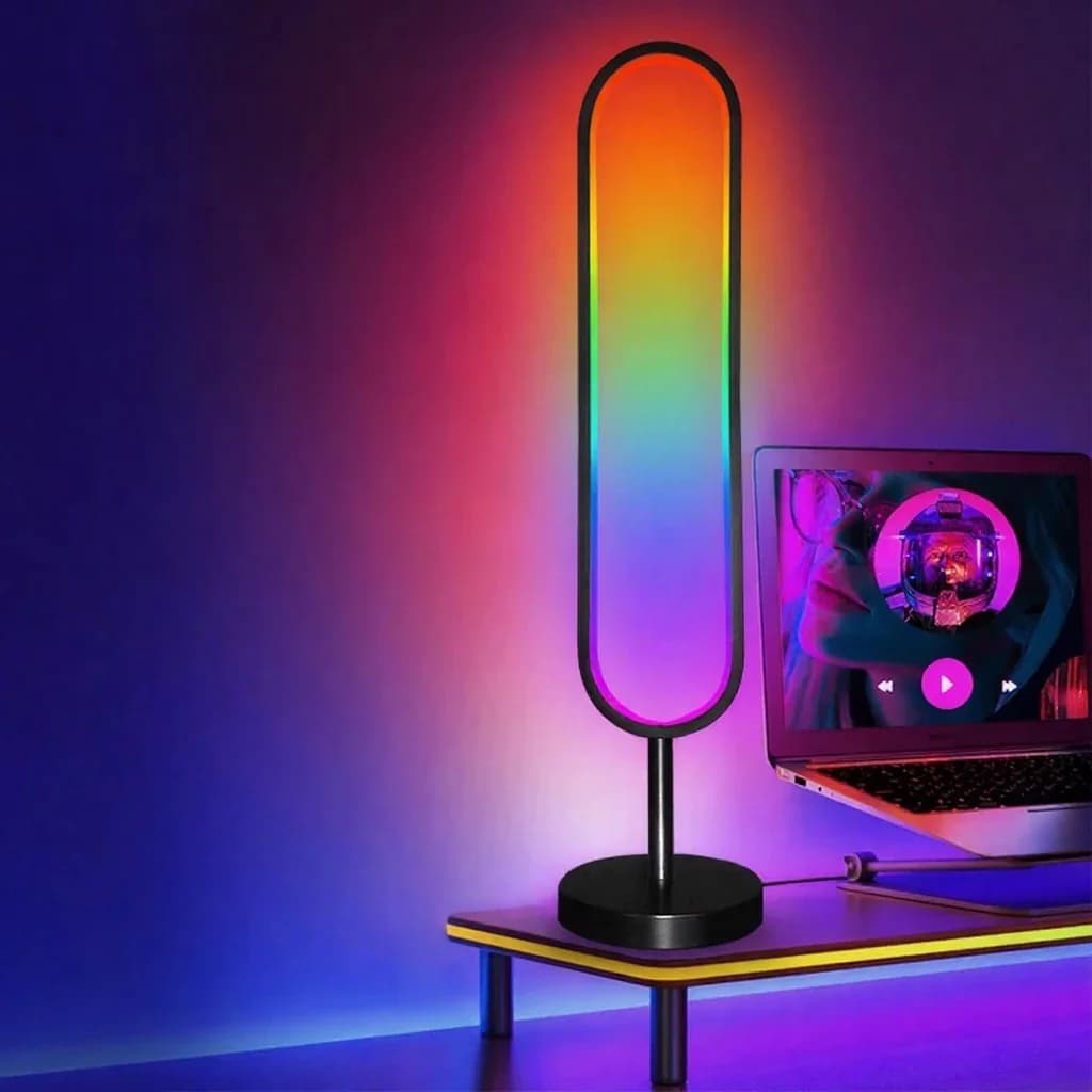 U-alakú RGB állólámpa hangreaktív fénnyel és alkalmazásvezérléssel