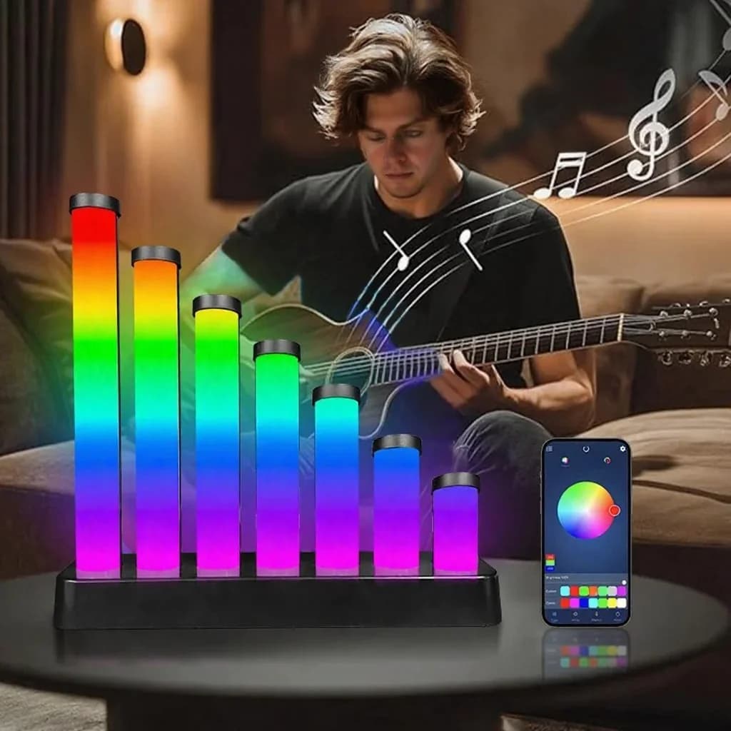 RGB hangreaktív LED asztali lámpa app vezérléssel