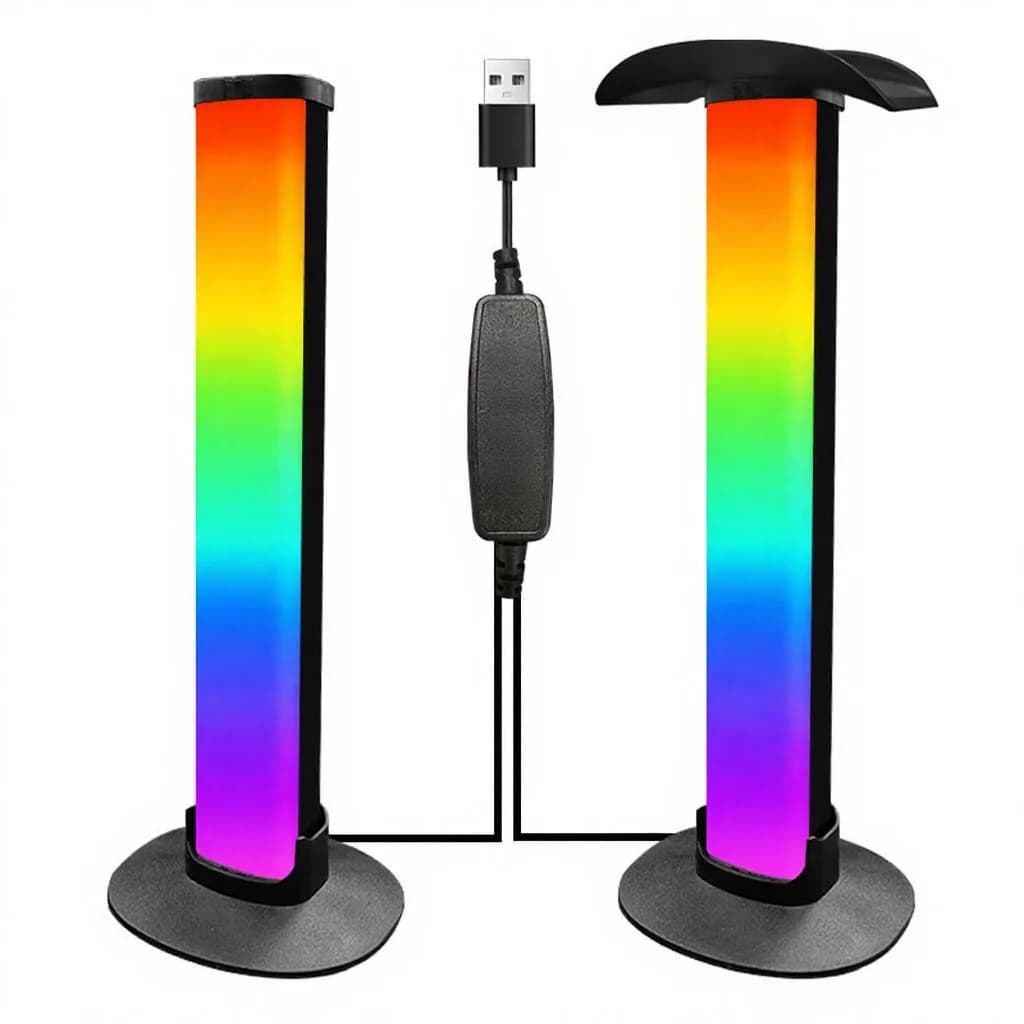 RGB gaming hangulatvilágítás fejhallgató tartóval és hangszinkronnal