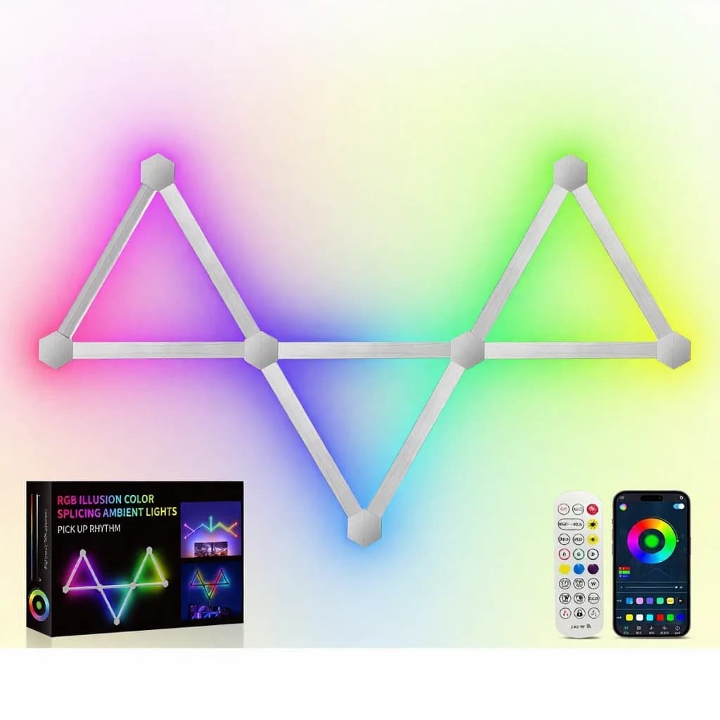 RGB okos illeszthető LED fali lámpák applikáció vezérléssel és zene szinkronnal