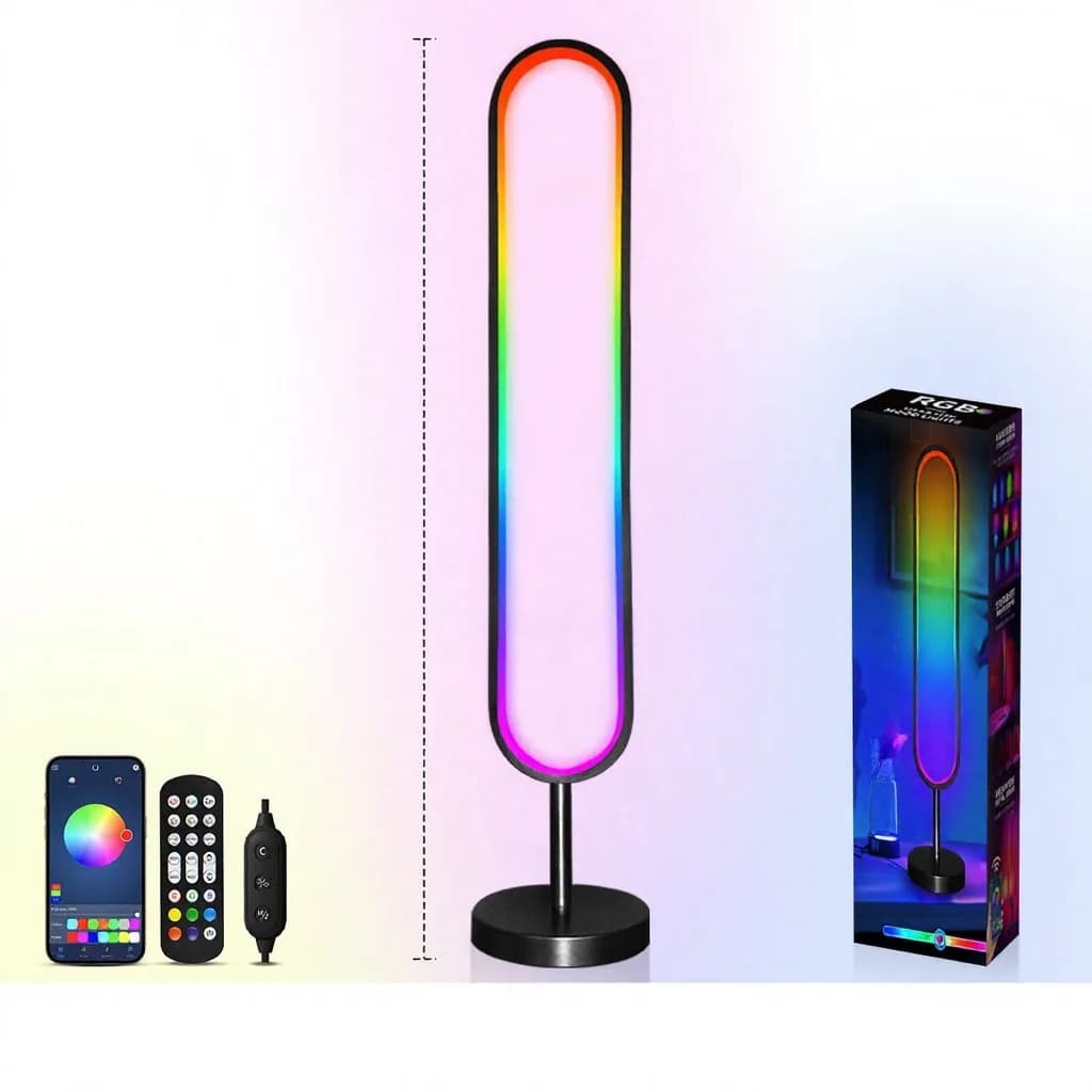 U-alakú RGB állólámpa hangreaktív fénnyel és alkalmazásvezérléssel