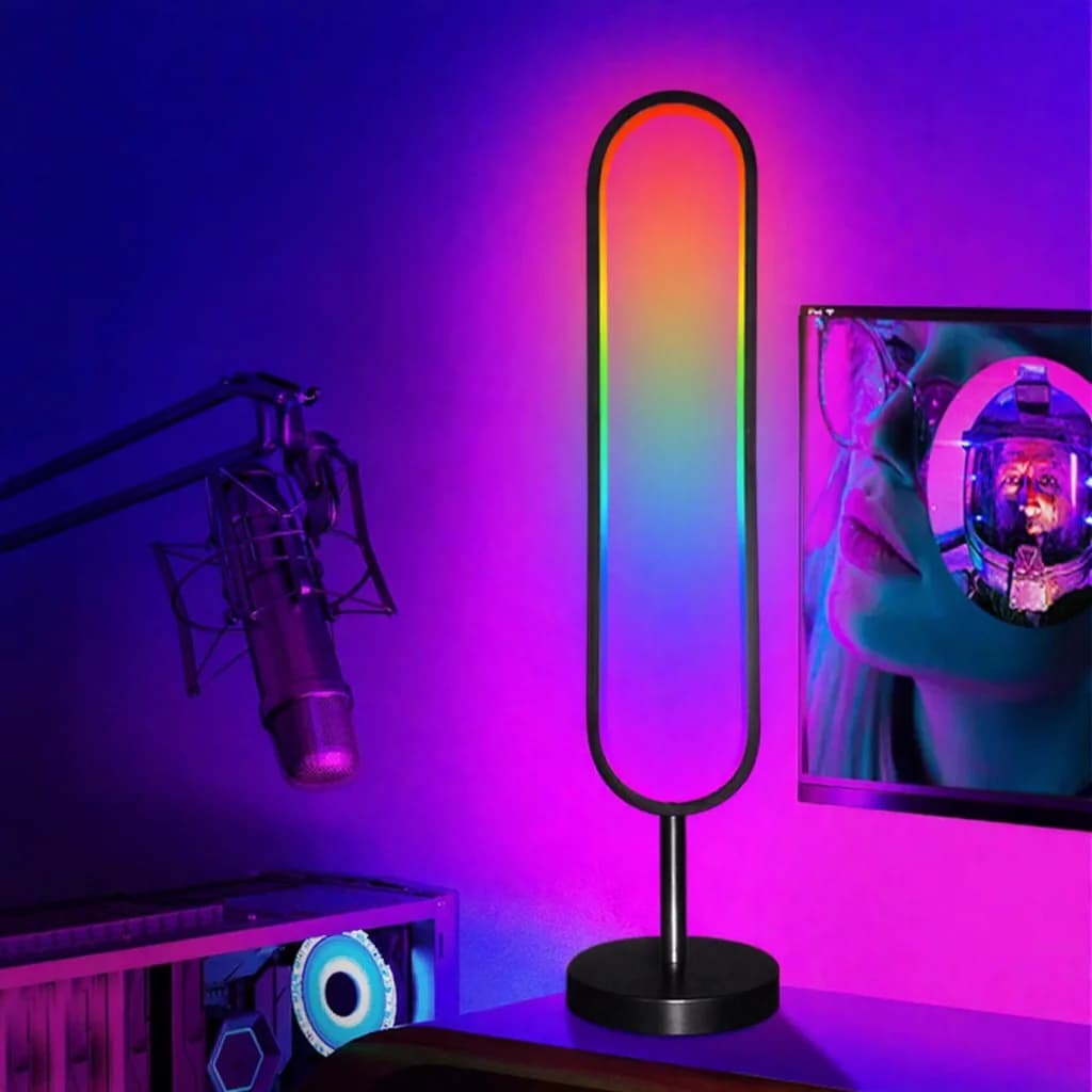 U-alakú RGB állólámpa hangreaktív fénnyel és alkalmazásvezérléssel