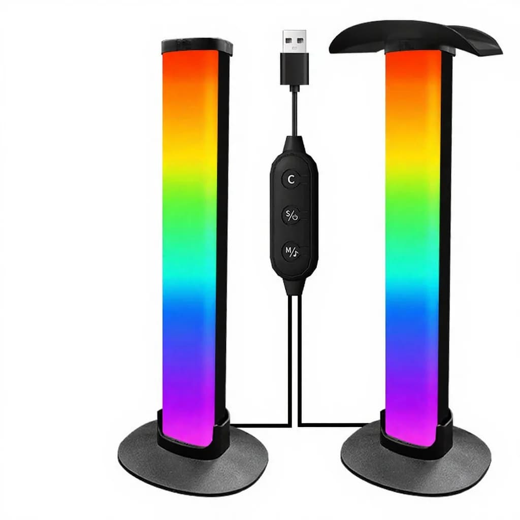 RGB gaming hangulatvilágítás fejhallgató tartóval és hangszinkronnal