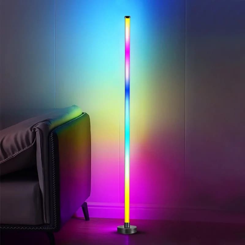 RGB LED sarok állólámpa zenei szinkronnal, app és távirányítós vezérléssel