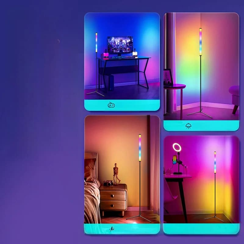 RGB színváltó állólámpa zenei szinkronnal és alkalmazásvezérléssel