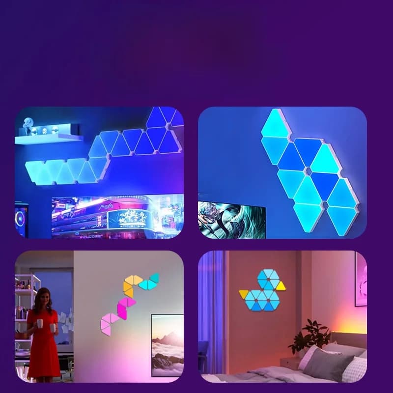 Háromszög alakú intelligens LED fali lámpa szett RGB hangulati gaming dekorációhoz