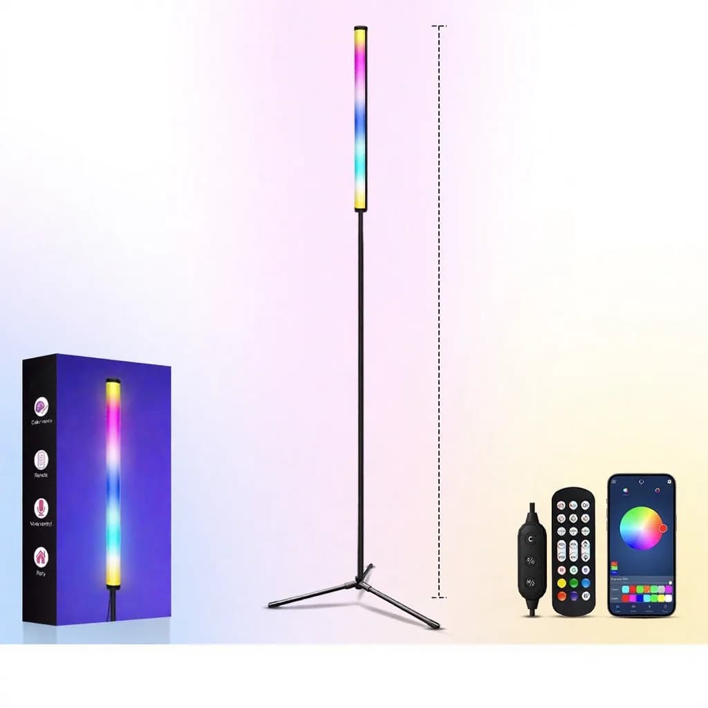 RGB színváltó állólámpa zenei szinkronnal és alkalmazásvezérléssel