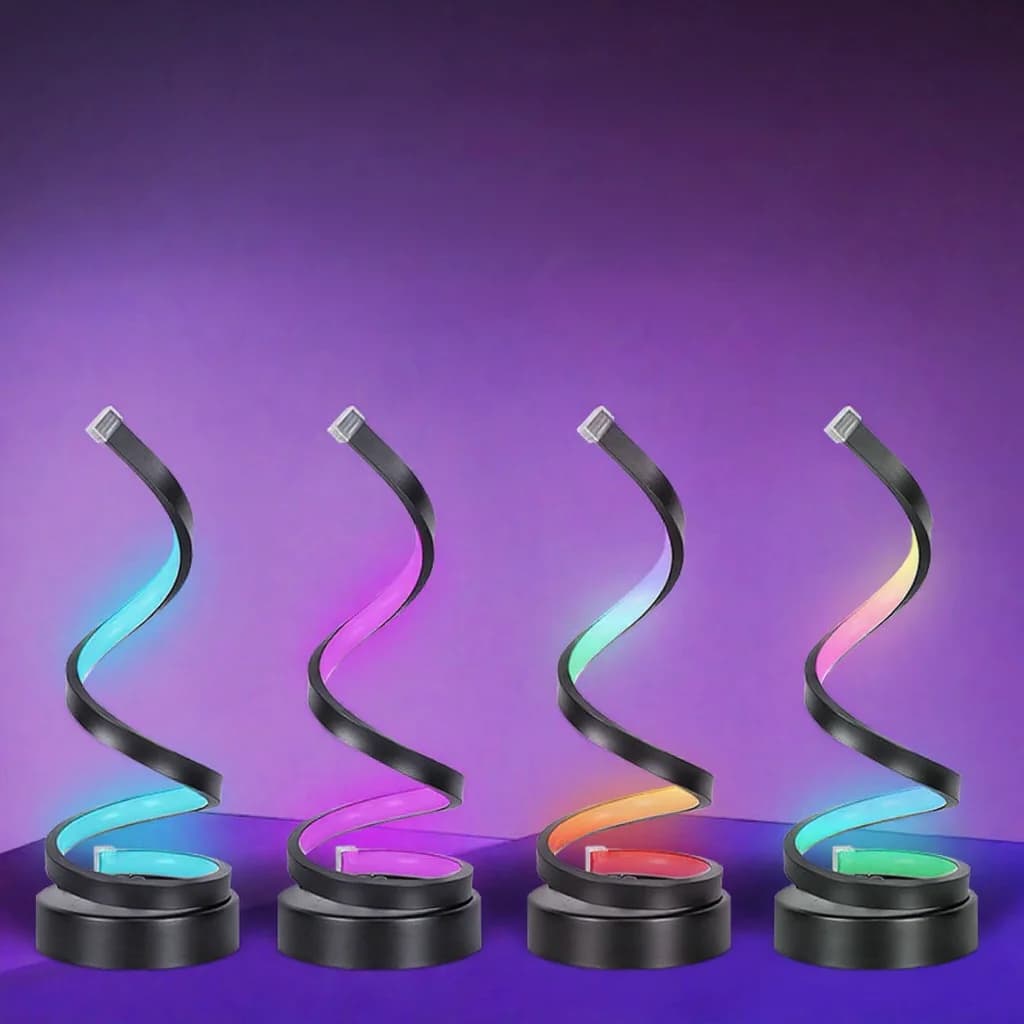 Spirál alakú RGB hangulatlámpa hangreaktív fénnyel és app vezérléssel