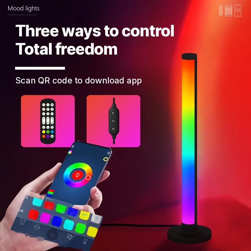 RGB LED asztali lámpa hangreakcióval és app vezérléssel