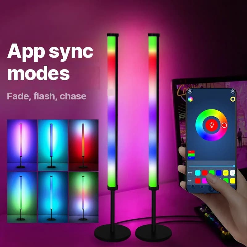 RGB LED asztali hangulatvilágítás zene szinkronnal és app vezérléssel