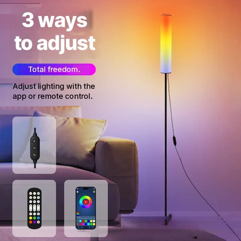 RGB LED tripod állólámpa távirányítóval hálószobába és nappaliba