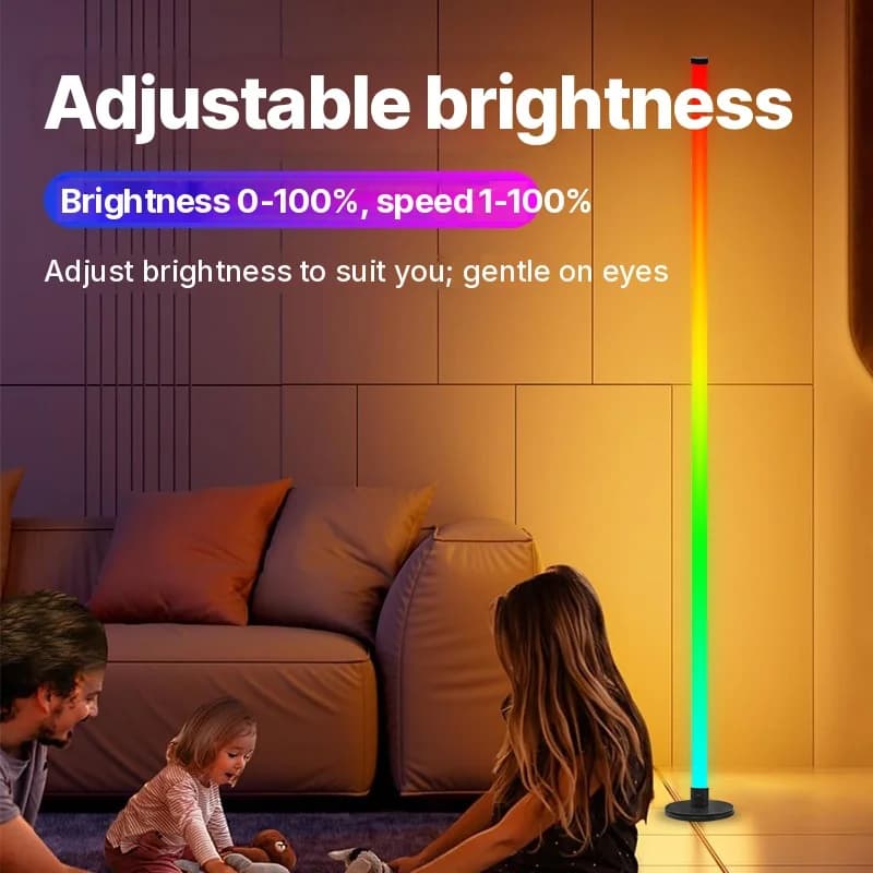 RGB LED állólámpa alkalmazásvezérléssel nappaliba