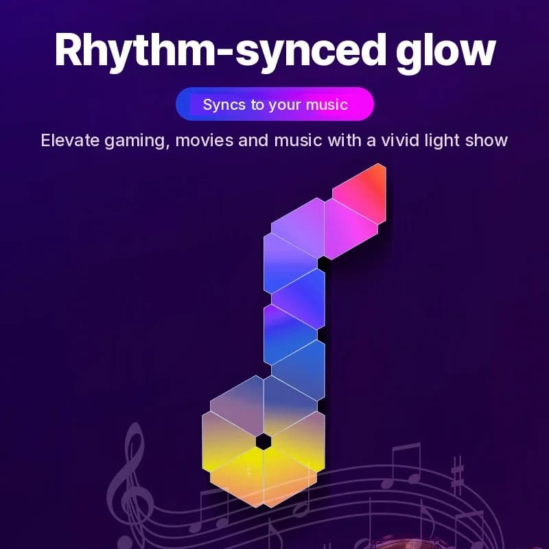 Háromszög alakú intelligens LED fali lámpa szett RGB hangulati gaming dekorációhoz