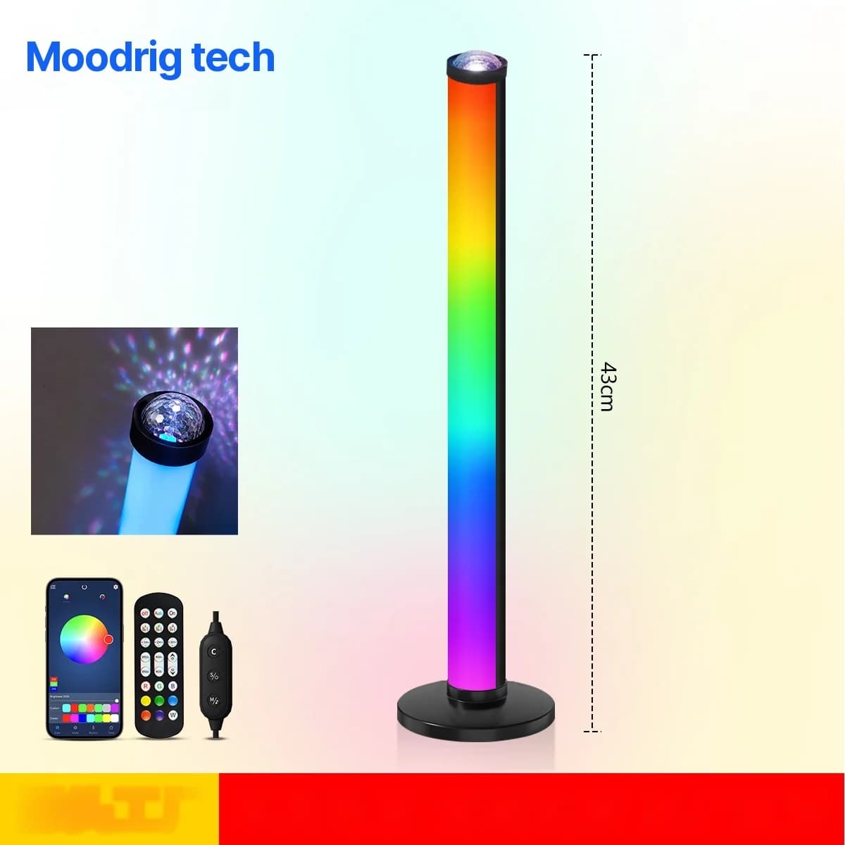 RGB vetítő hangulatlámpa zene szinkronnal és távirányítóval
