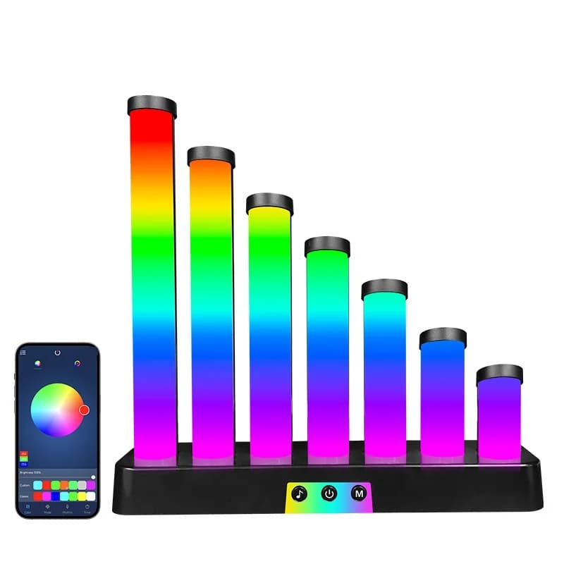 RGB hangreaktív LED asztali lámpa app vezérléssel