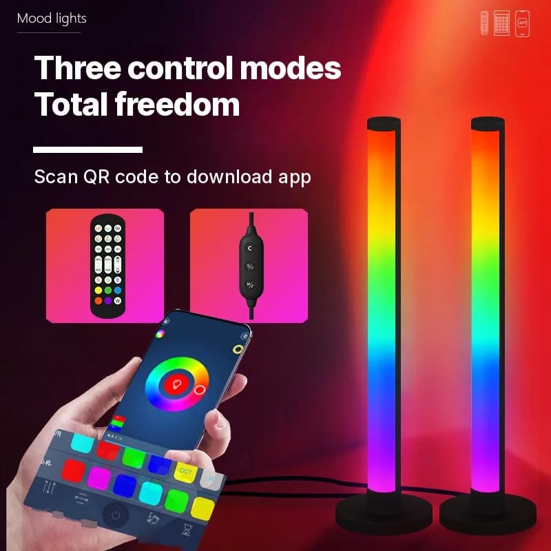 RGB LED asztali lámpa hangreakcióval és app vezérléssel