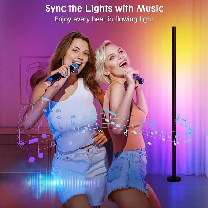 RGB színváltó állólámpa zene szinkronnal és applikációs vezérléssel